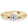 Pear Cut Engagement Ring - East West Setting, 18K Gold Plated Sterling Silver - Travel Friendly