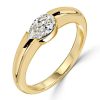 Pear Cut Engagement Ring - East West Setting, 18K Gold Plated Sterling Silver - Travel Friendly