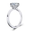 Classic Solitaire Created White Sapphire Engagement Ring - 925 Sterling Silver