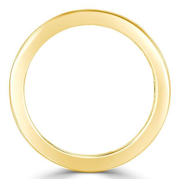 Micro Pave Half Eternity Wedding Band for Women - 18K Gold Plated Sterling Silver