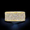 Micro Pave Half Eternity Wedding Band for Women - 18K Gold Plated Sterling Silver