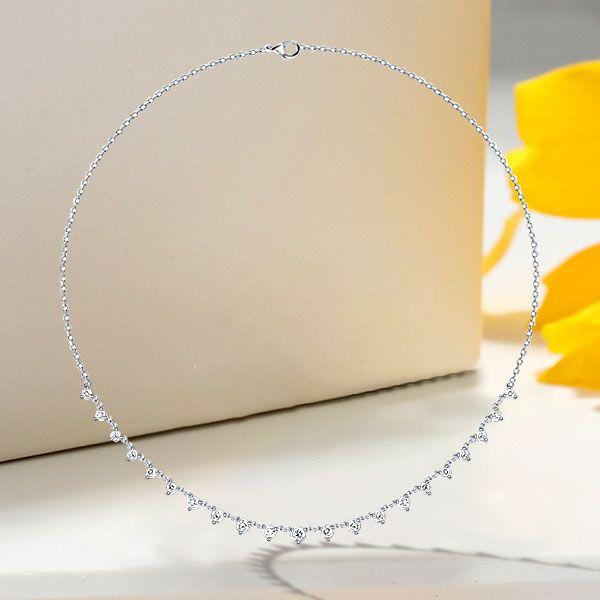 White Sapphire Starstruck Necklace for Women - Sterling Silver