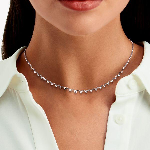 White Sapphire Starstruck Necklace for Women - Sterling Silver
