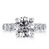 Round Created White Sapphire Eternity Engagement Ring in Rhodium Plated Sterling Silver