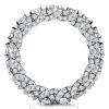 Emerald Cut Created White Sapphire Eternity Wedding Band in 925 Sterling Silver