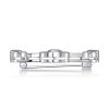 Art Deco Sterling Silver Brooch with Round Cut Oval Stones