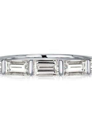 Baguette Diamond Half Eternity Band Ring in Sterling Silver (1.39 CT. TW.)