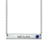 Personalized Sterling Silver Bar Necklace with Birthstone - Engravable