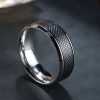 Two-Tone Intertwined Stainless Steel Wedding Band for Men - Silver & Black, 8mm