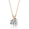 Sterling Silver White Sapphire Heart Pendant Necklace with Adjustable Chain