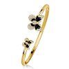 Dancing Butterfly Bangle Bracelet - 18K Gold Plated Sterling Silver