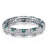 Green Sapphire Wedding Band - 925 Sterling Silver Ring