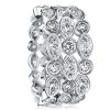 Triple Row Sterling Silver Eternity Wedding Band - Vintage Style