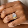 Halo Marquise Cut Three Stone Engagement Ring - Sterling Silver