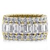 Triple Row Created White Sapphire Wedding Band in 18K Gold Plated Sterling Silver