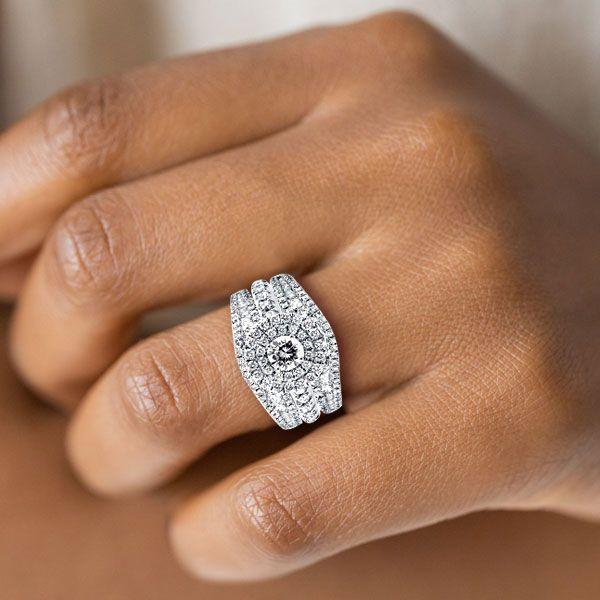 Double Halo Ring Guard 3PC Wedding Set - 925 Sterling Silver (1.79 CT. TW.)
