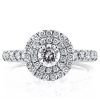 Double Halo Ring Guard 3PC Wedding Set - 925 Sterling Silver (1.79 CT. TW.)