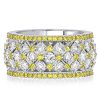 Yellow Topaz and White Sapphire Eternity Band Ring in Sterling Silver