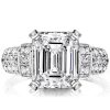 Emerald Cut White Sapphire Engagement Ring - 925 Sterling Silver