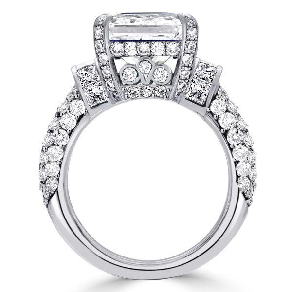 Emerald Cut White Sapphire Engagement Ring - 925 Sterling Silver