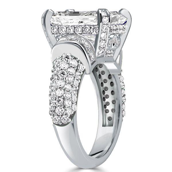 Emerald Cut White Sapphire Engagement Ring - 925 Sterling Silver