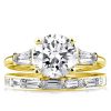Luxury Sterling Silver Bridal Set with 5.00 CT Center Stone, 18K Gold Plated