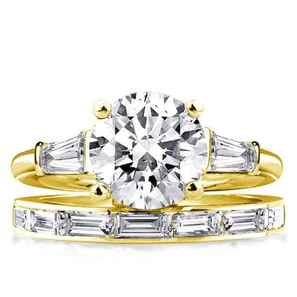 Luxury Sterling Silver Bridal Set with 5.00 CT Center Stone, 18K Gold Plated