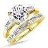 Luxury Sterling Silver Bridal Set with 5.00 CT Center Stone, 18K Gold Plated