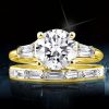 Luxury Sterling Silver Bridal Set with 5.00 CT Center Stone, 18K Gold Plated