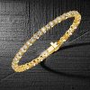 Bezel-Set Round Cut Cubic Zirconia Tennis Bracelet - 925 Sterling Silver Wedding Jewelry