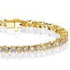 Bezel-Set Round Cut Cubic Zirconia Tennis Bracelet - 925 Sterling Silver Wedding Jewelry