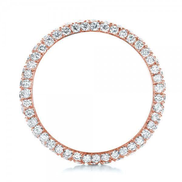 Rose Gold Eternity Wedding Band - White Sapphire Ring for Women