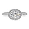Oval Cut Halo East-West Engagement Ring - Sterling Silver, Gold, Rose Gold