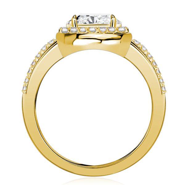 Oval Cut Halo East-West Engagement Ring - Sterling Silver, Gold, Rose Gold