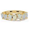 Pear Opal Ring - 18K Gold Plated Sterling Silver Wedding Ring for Women