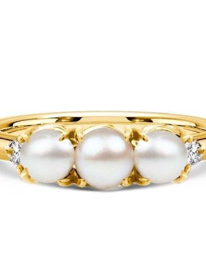 18K Gold Plated Sterling Silver Anniversary Band Ring with Round Cut Stones for Women
