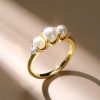 18K Gold Plated Sterling Silver Anniversary Band Ring with Round Cut Stones for Women