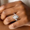 Pear Cut Pearl Engagement Ring - Vintage Style Sterling Silver Bypass Ring