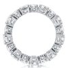 Luxury Emerald Cut Created White Sapphire Eternity Wedding Band in Sterling Silver