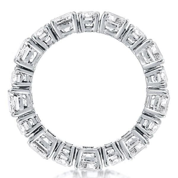 Luxury Emerald Cut Created White Sapphire Eternity Wedding Band in Sterling Silver