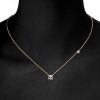 18K Gold Plated Round Cut Pendant Necklace for Women - Sterling Silver