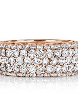 Five Row Eternity Wedding Band, 4.55 CT. TW. Created White Sapphire, 18K Rose Gold Plated Sterling Silver