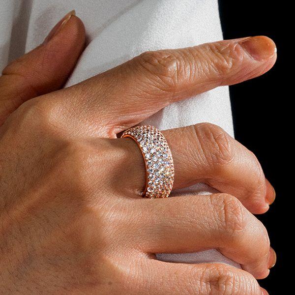 Five Row Eternity Wedding Band, 4.55 CT. TW. Created White Sapphire, 18K Rose Gold Plated Sterling Silver