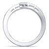 Sterling Silver Bypass Design Emerald Cut Blue Sapphire Band Ring (1.08 CT. TW.)