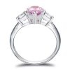 Pear Cut Pink Sapphire Three Stone Engagement Ring - 925 Sterling Silver