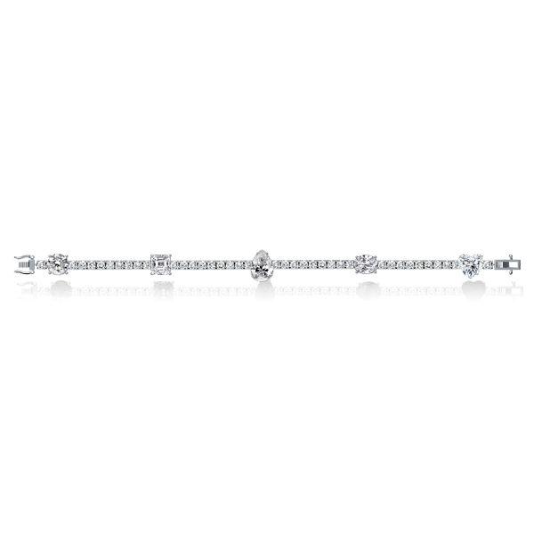 White Sapphire Tennis Bracelet for Women - Sterling Silver (6-9 Inches)