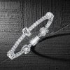 White Sapphire Tennis Bracelet for Women - Sterling Silver (6-9 Inches)