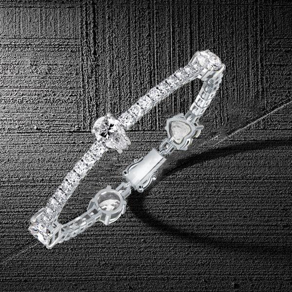 White Sapphire Tennis Bracelet for Women - Sterling Silver (6-9 Inches)