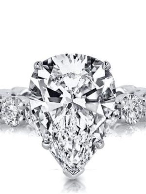 Pear Eternity Engagement Ring in Sterling Silver with Created White Sapphire Stones