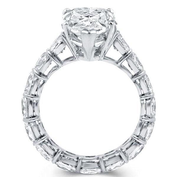 Pear Eternity Engagement Ring in Sterling Silver with Created White Sapphire Stones